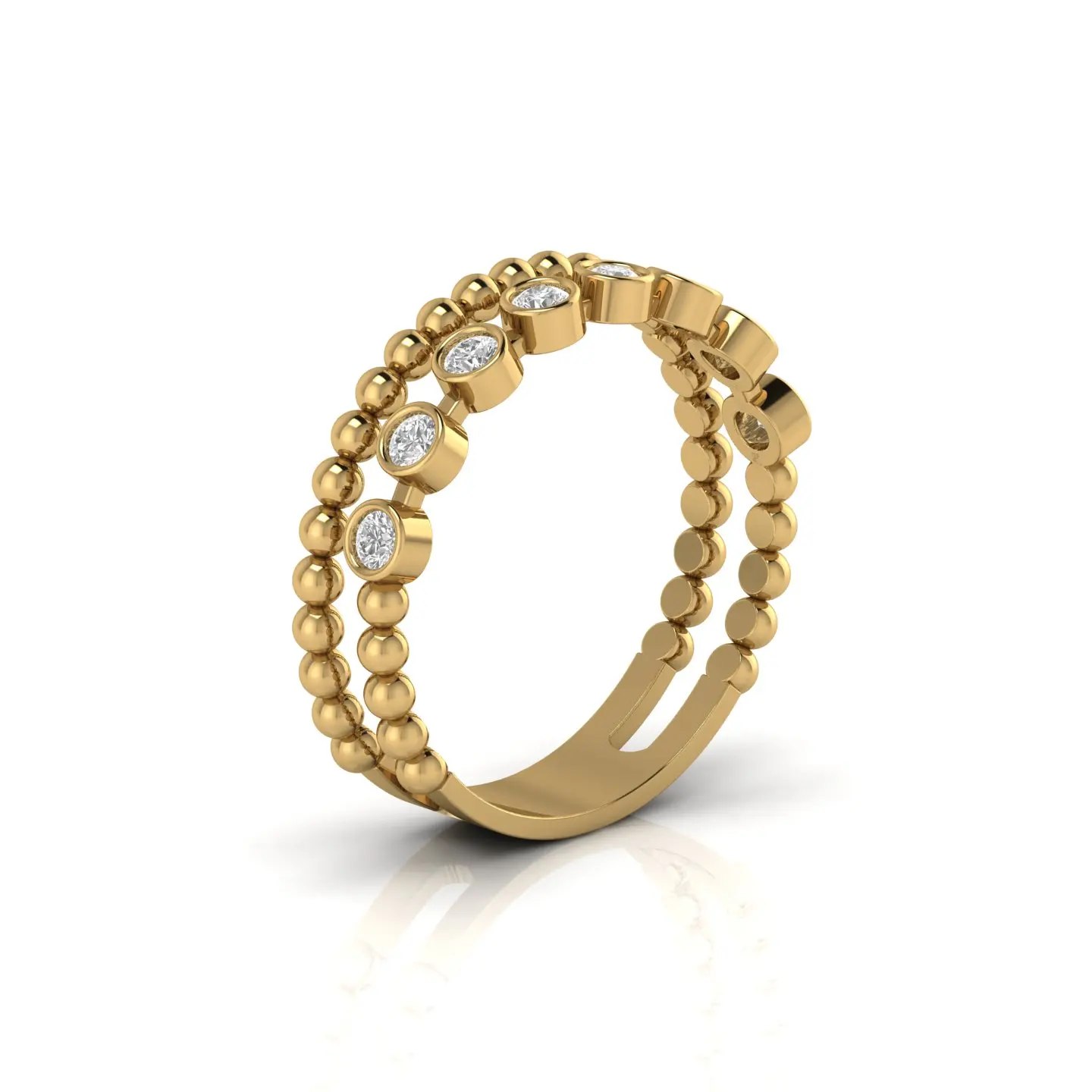 Bezel Set 0.28CT Natural Round Diamond Engagement Ring For Women Solid 14kt Yellow White Rose Gold Fine Real Jewelry