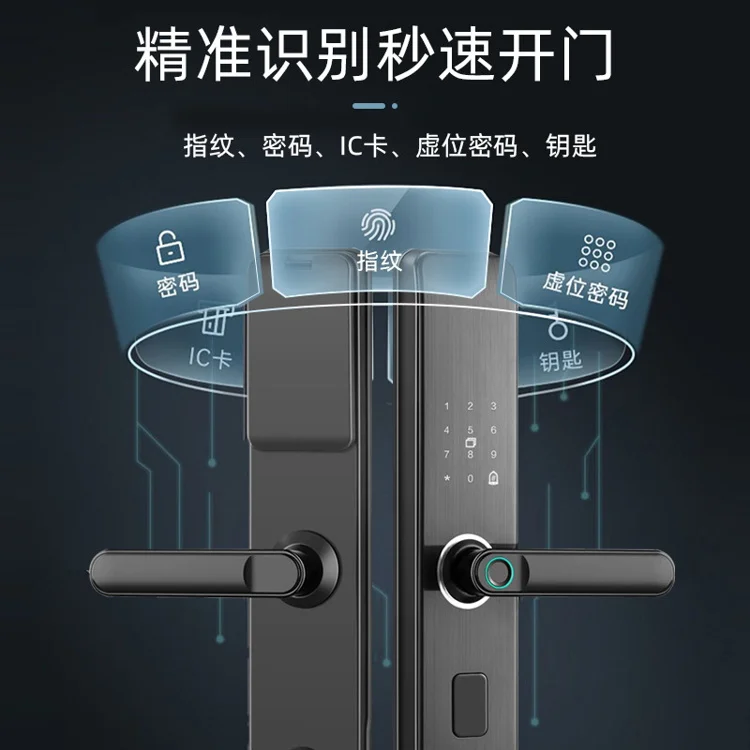 Free Shipping Item Electronic Hotel Lock System Fingerprint Keyless Opening Keypad Smart Digital Wood Door Handle For Entry Door