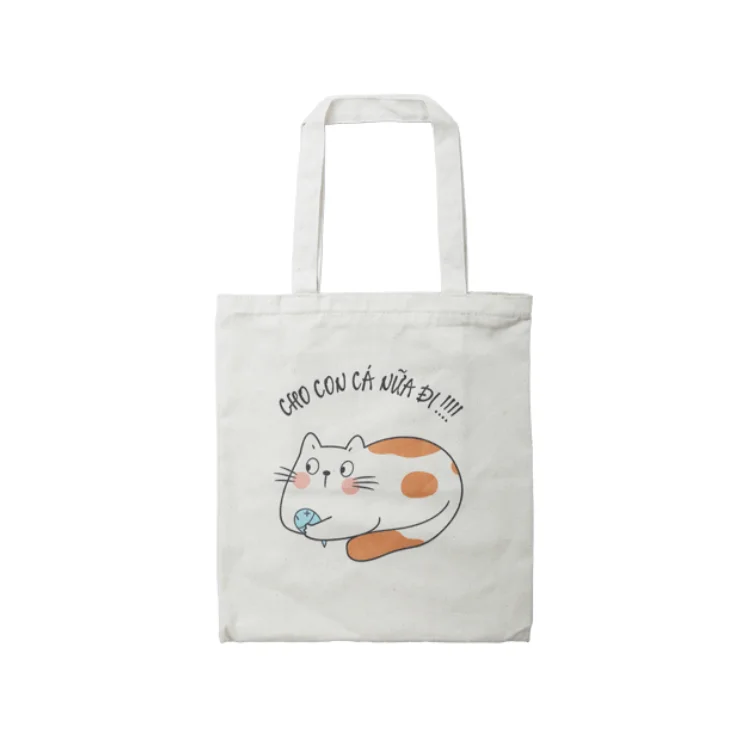 Sakos Canvas Tote Bag 13 Years Experience Natural Color Hot Product Best Product Packed In The Poly Bag Vietnam Manufacturer