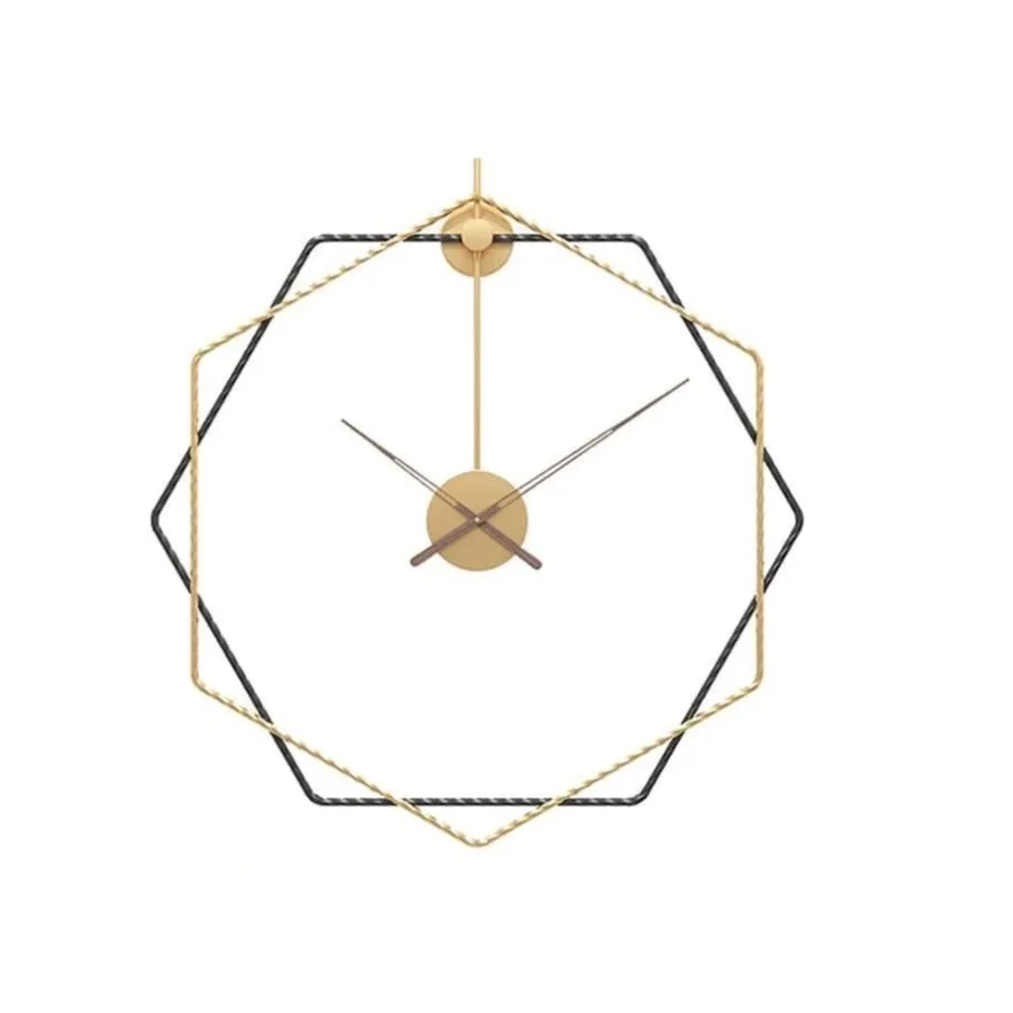 Best Quality Hexagon Chic Golden Metal Wall Clock for Innovative Wall Decoration at Wholesale Prices from India