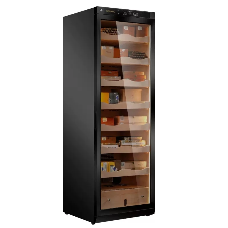 RACHING Factory Direct Competitive Electronic Compressor Cigar Cabinet Humidor C380A with Cedar Wood Shelves