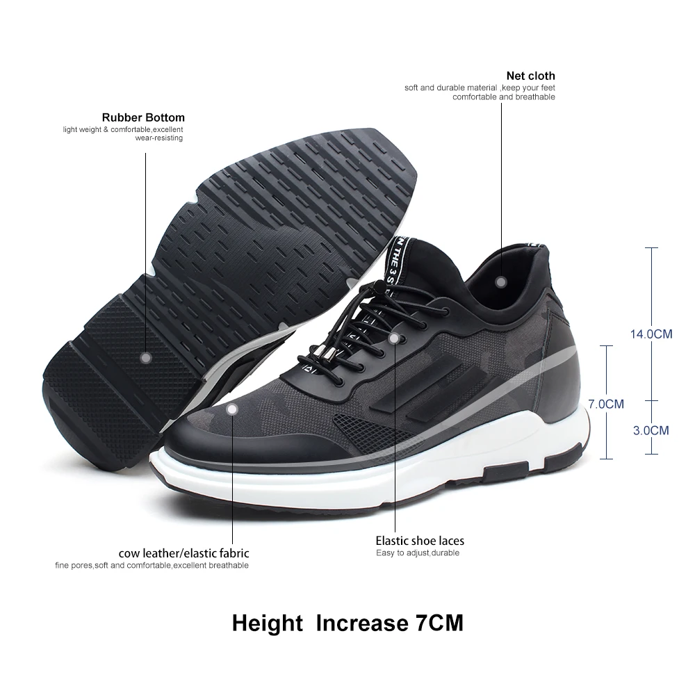 Оптовая продажа, новая невидимая увеличивающая рост спортивная обувь для мужчин, повседневная обувь на шнуровке, Повседневная подъемная обувь, гибкая и удобная