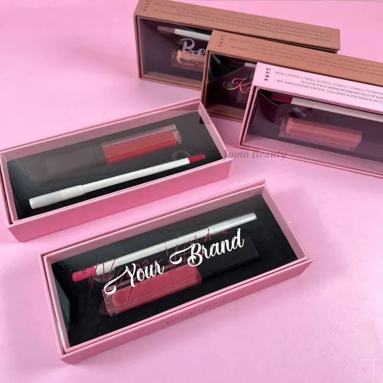 Wholesale private label Makeup Matte Lipstick set Lip Liner Pencil Makeup gift Custom Waterproof Lip Gloss Lip Kit sets