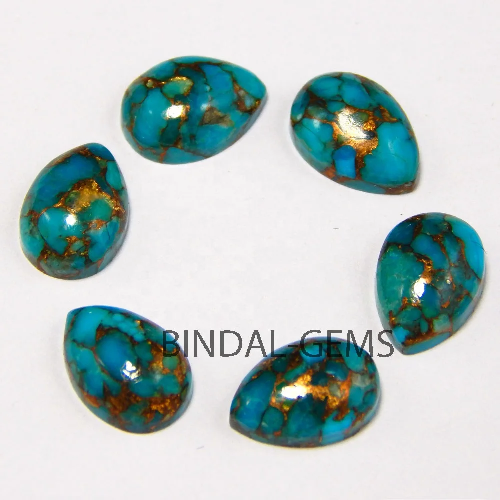 New Arrival Natural Blue Copper Turquoise Pear Shaped Loose Gemstone For Jewellery