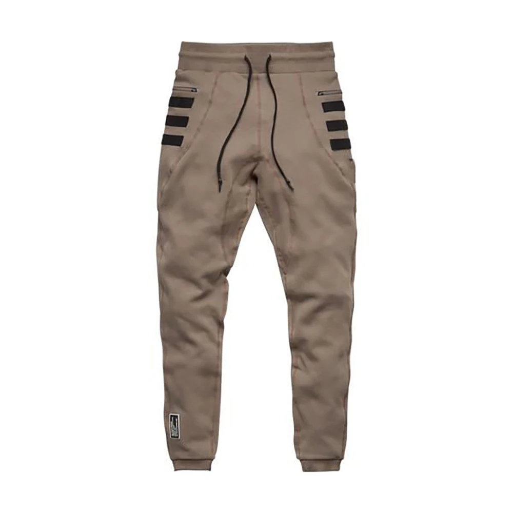 Logo printing wind breaker mens gym joggers thick fleece warm heavy weight slim fit  Breathable Mens Pants and Trousers