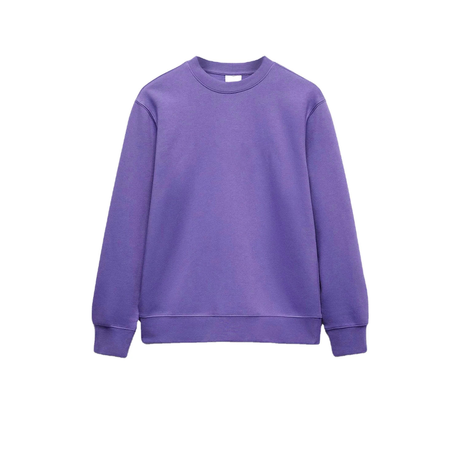 Solid Purple Combed Cotton Heavyweight Sweatshirt Quick Dry Solid Pattern Custom Logo Blank Oversized Crew neck Jersey
