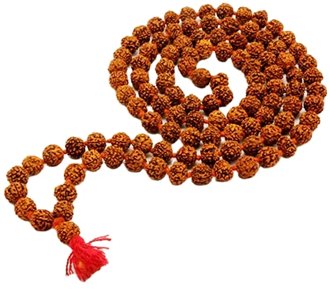 Wholesale Price Rudraksha Beaded Mala 5 Mukhi 108 Beads 5-9 mm Hindu Prayer Meditation Different