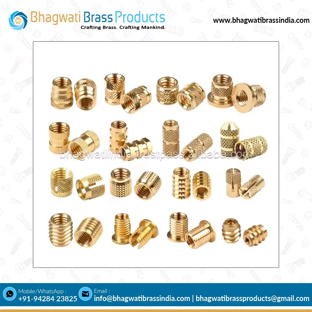 Best Prices Brass Press In Insert Nuts with Customized Size Available For Wooden and Plastic Uses By Exporters