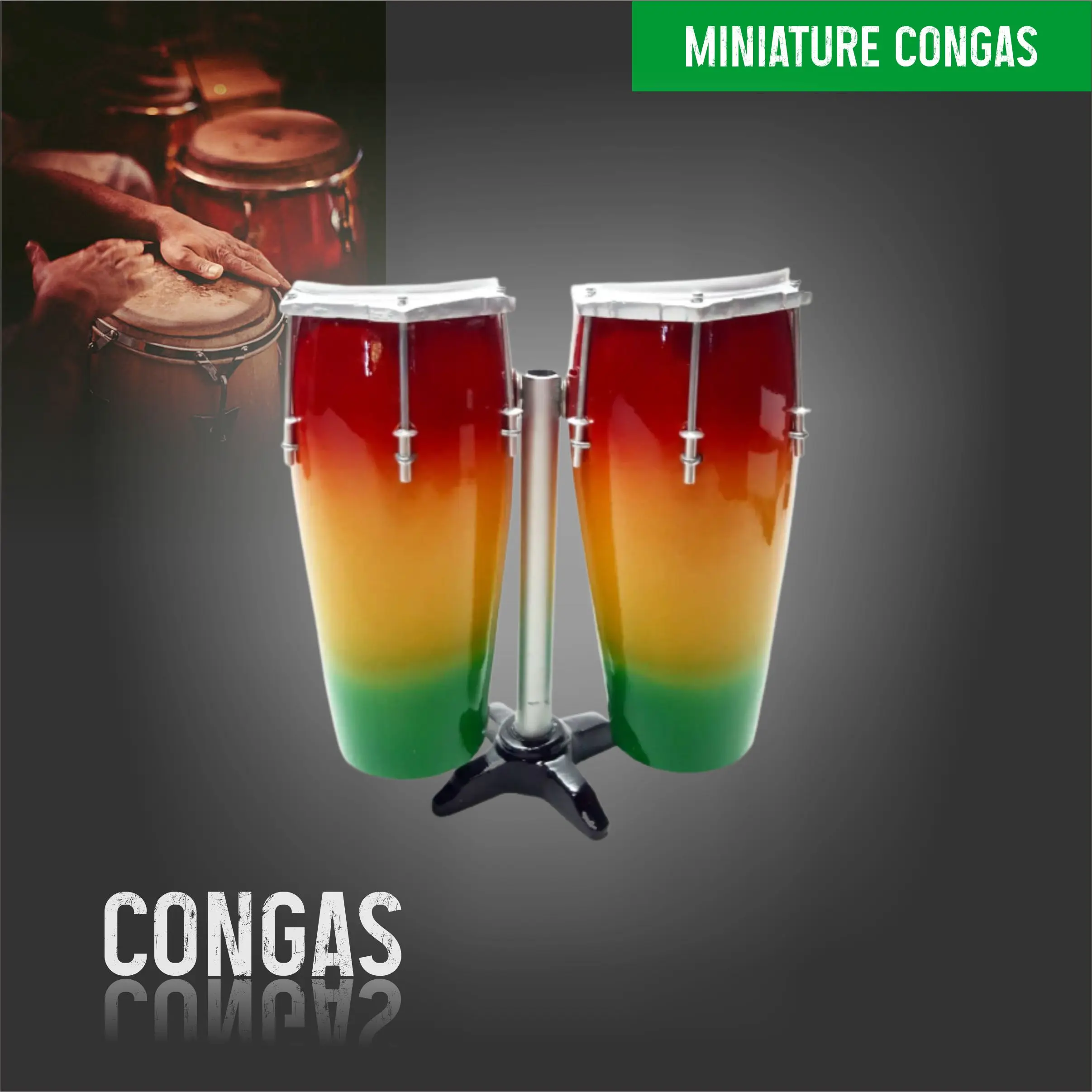 Miniature congas handmade wooden