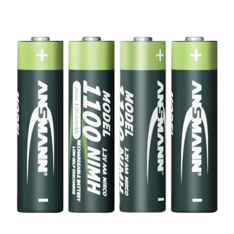 Ansmann EU standard low self-discharge 4pcs pack rechargeable 1.2V 1100mAh AAA nimh battery for sale