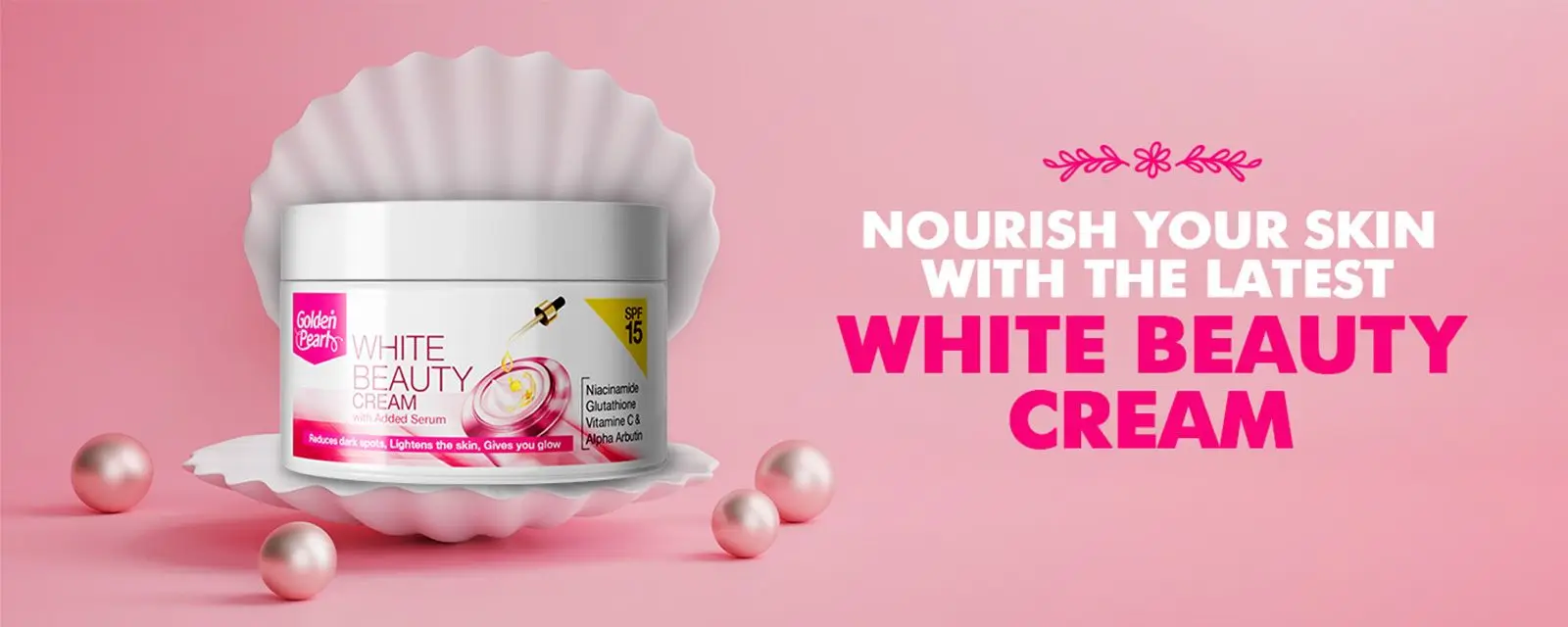 Golden Pearl White Beauty Cream With Adde d Serum & SPF15 Unique formulation of Niacinamide Vitamin C Cream