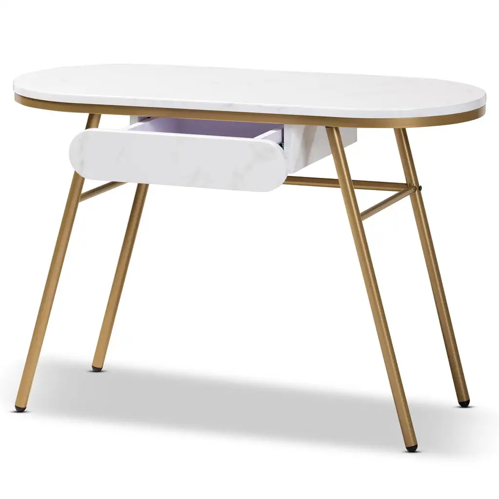 Contemporary Luxury Marble Console Table with One Drawer Extravagant New Style for Living Room Storage Space Enhancement
