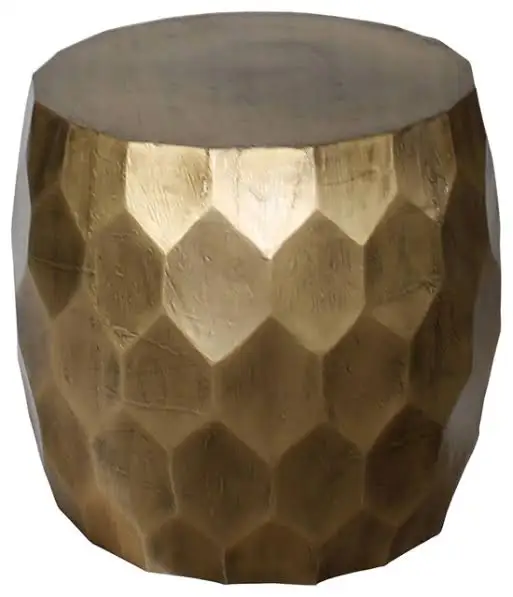 Modern Design Indian Handmade Interior Metal Hammered Round Golden Coffee Table Living Room Customized Color Made in India