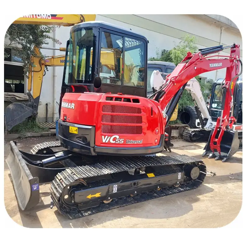 Used Mini Excavator with Good Quality Yanmar Vic55 5-6 Ton Low Price Home Construction Digger Kubota Engine Secondhand