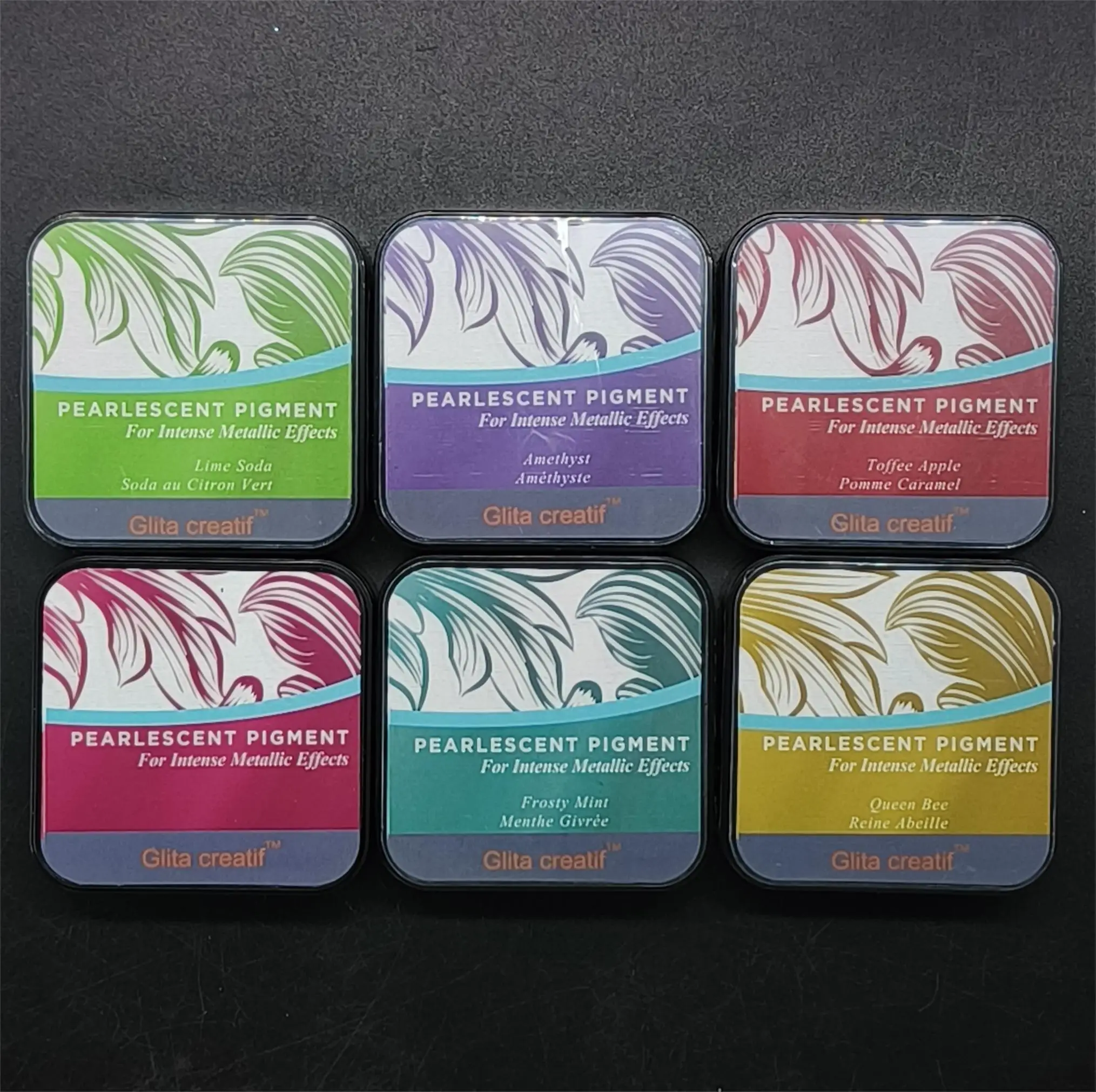 Special pearlescent ink pad Kids DIY Scrapbook Colorful intense metallic effect Stamp Pads flash color for Finger painting