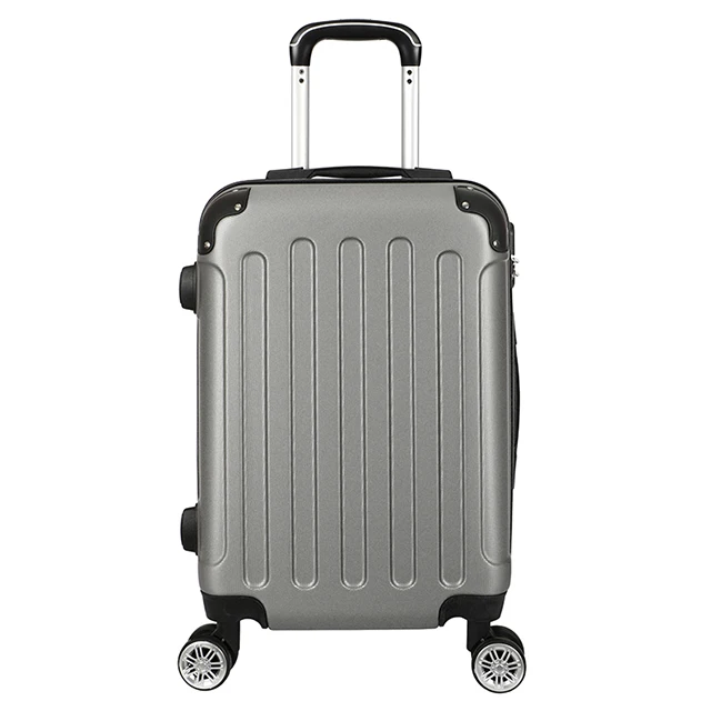 Customized abs hard shell 4 wheel spinner suitcase luggage trolley case cabin suitcase silver