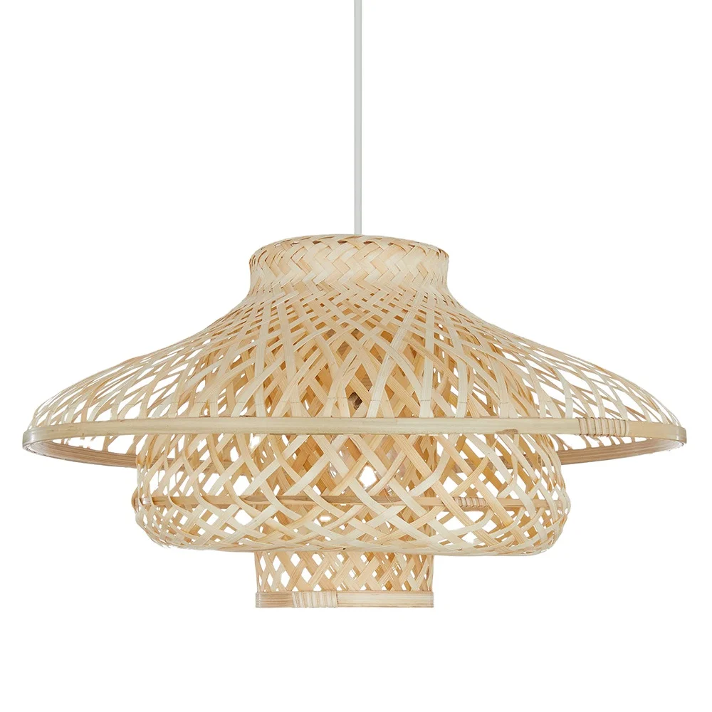Vietnam Handcrafted Wicker Ceiling Bamboo Lamp Shade Hanging Lampshade for Decoration Wholesale