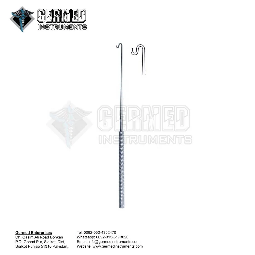 Made in Sialkot Pakistan Manufacturer Wholesaler Dealer Supplier Plastic Surgery Instruments / Barsky Skin Hook 15cm GERMED ENT