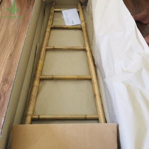 Vietnamese Natural Bamboo Insulation Ladder Stools Exterior Decorative Straight Ladder