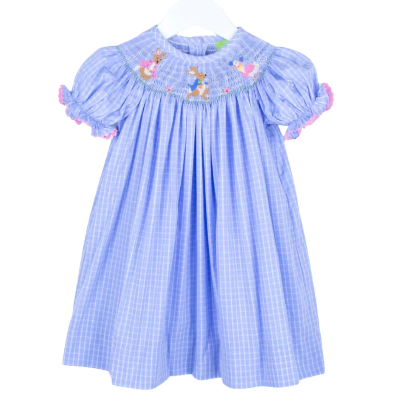 Easter Day Children Clothing Girl Smocked Dress With Bunny Rabbit Embroidery Customize Design OEM Wholesale From Vietnam