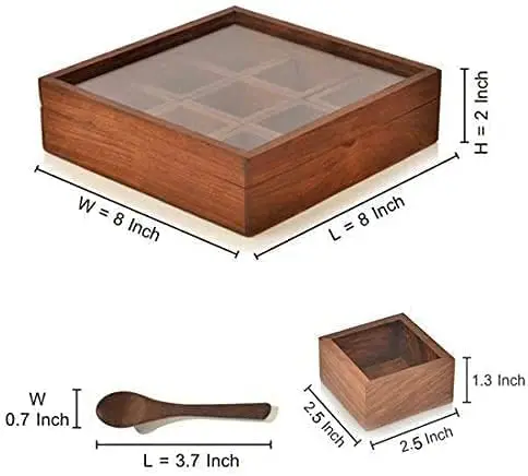 Luxury  Spice Box &  mango Wood Masala Spice Boxes Masala Daani Namak Dani Dabba Best Mothers Day kitchen accessories