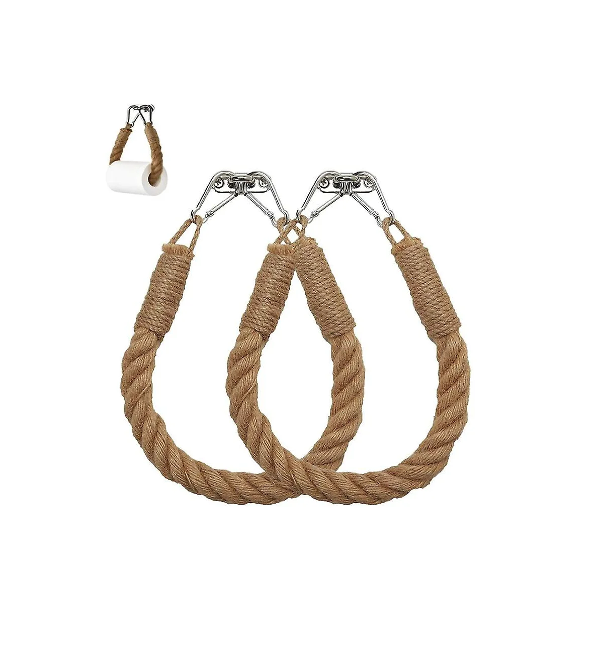 Hot Sale Bathroom Vintage Design Hanging Towel Ring Rack Hemp Rope Toilet Paper Roll Holder Piece