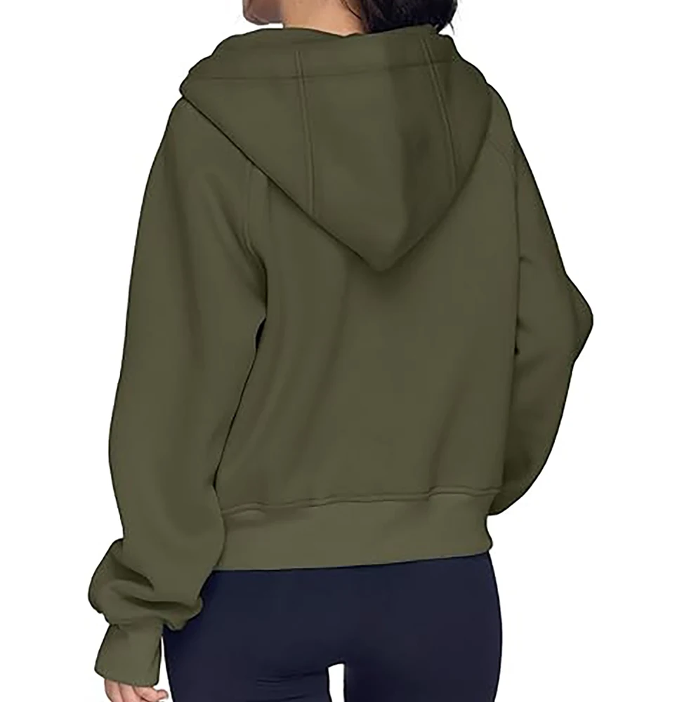 Latest High Quality Custom Logo Cotton Long Sleeve Pullover Women Crop Top Hoodie for Gym Clothing