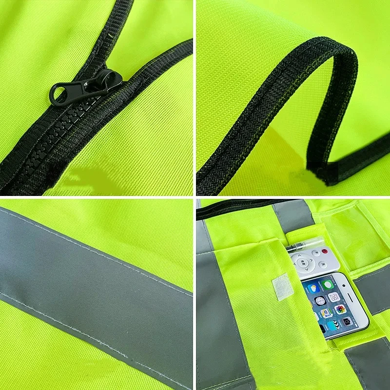 Reflective Safety Vest Custom LOGO TEXT High Visibility Work Vest Construction Work Uniforms Engineer Safety Vest