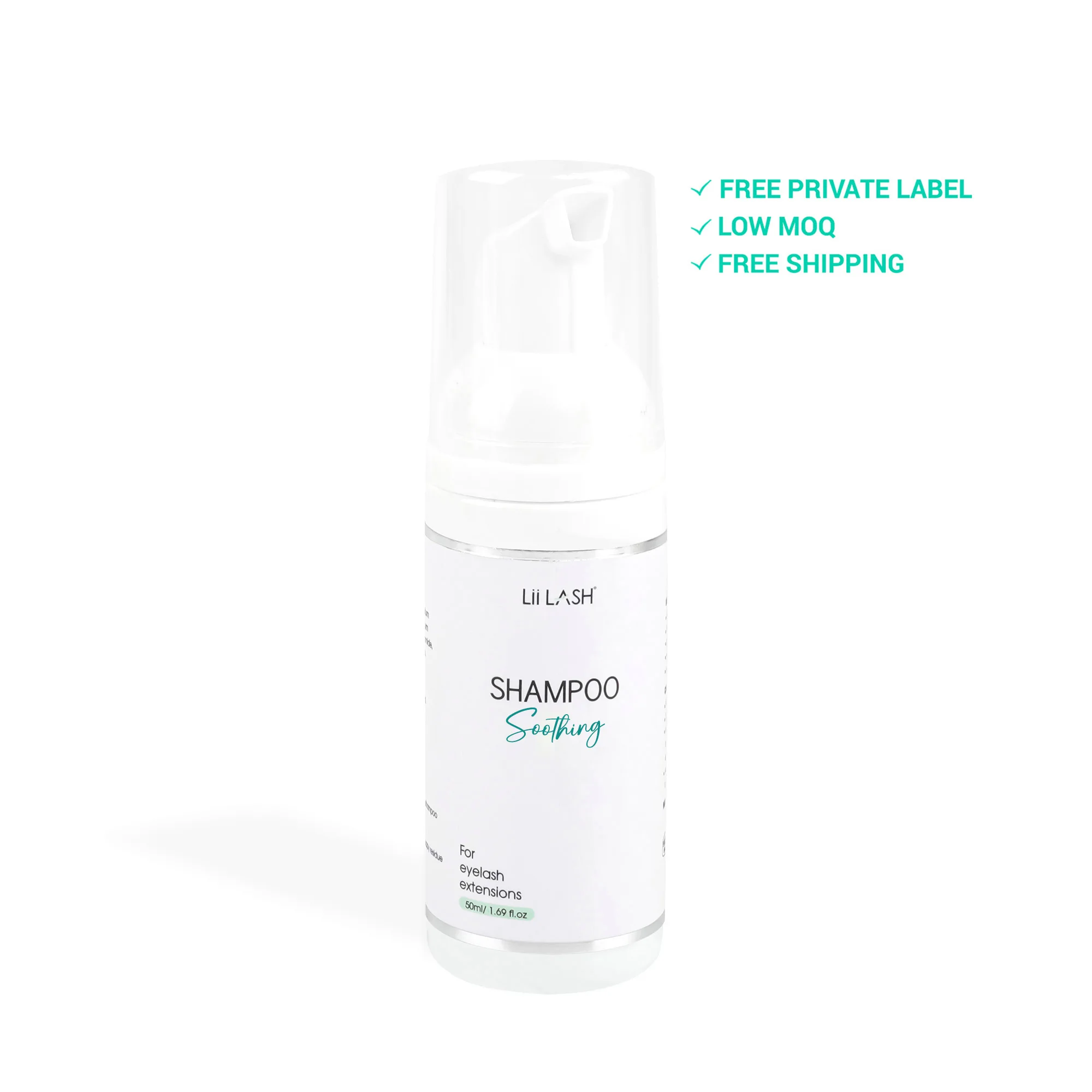 Free private label free shipping Soothing lash shampoo label high quality foam cleanser hydrating formulation ODM OEM