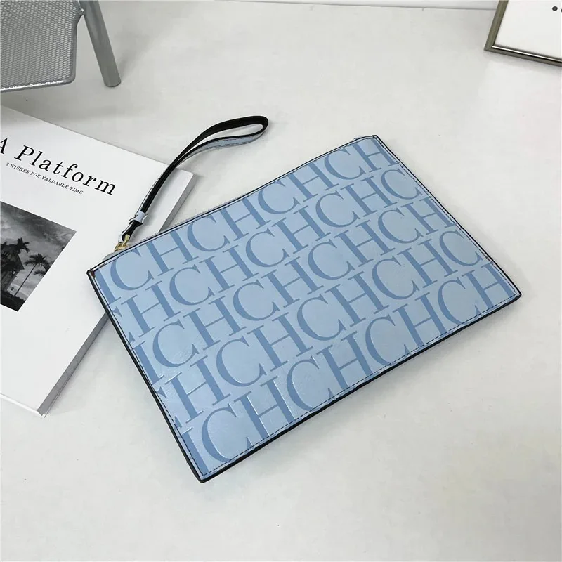 New Luxury Brand CH Clutch Unisex High-quality CH Letter Pattern Clutch luxury envelope leather business clutch purse