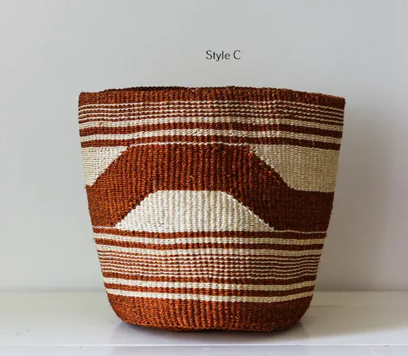 African Sisal Woven Baskets Succulent Planters and Toy Storage Baskets Home Decor Made from Plant Fiber