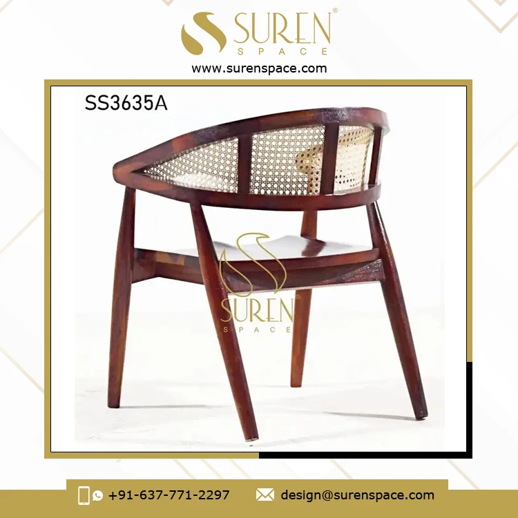 Exclusive Range of Good Quality Designer Handcrafted Indian Cane Chair Carving Design Restaurant and Hotel Dining Chair