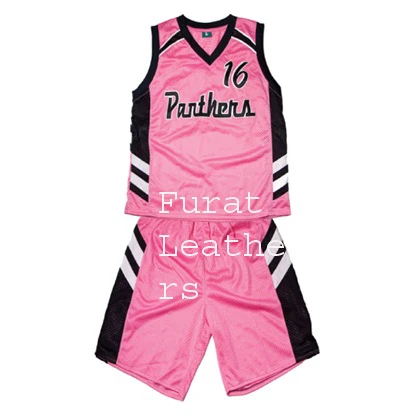 Wholesale High School basketball uniforms sublimation Pink Panther Miami Themed Black Basketball Jersey Custom Dress Ocean