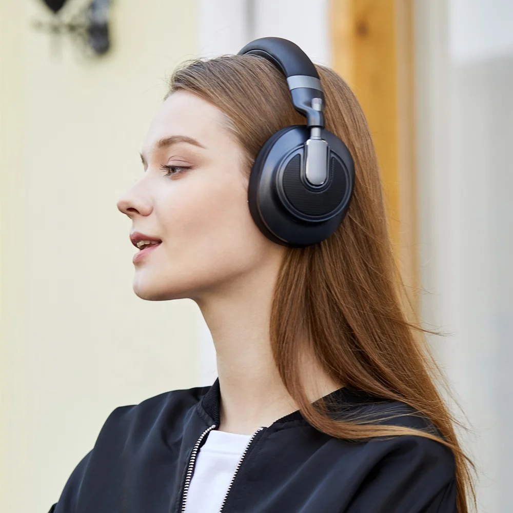 Teeline wireless Bt headphone 4pcs mic Hybrid ANCFB+FF 1050mAh Comfortable protein leather Sport Wireless Earphones