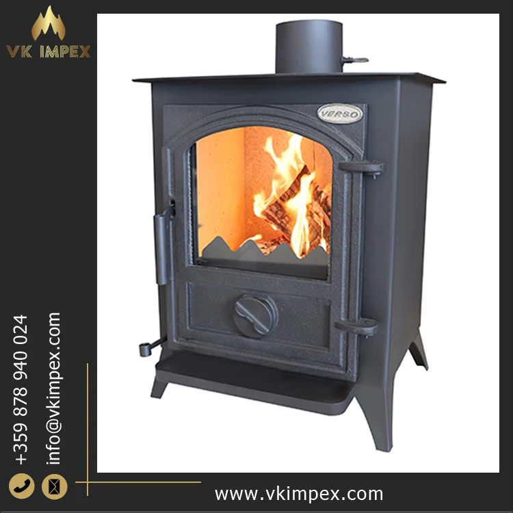 Unique Design Excellent Quality Cast Iron Door 7.5kW Nominal Heat Efficiency Wood Burning Solid Fuel Fireplaces from Bulgaria