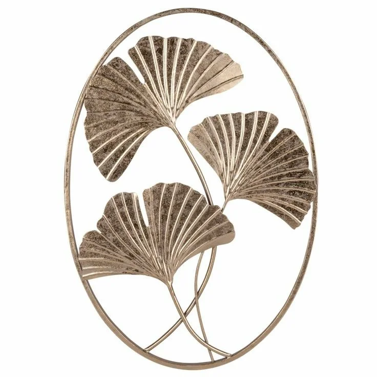 Metal Wall Art Home Living Room Dining Room & Guest Room Wall Hanging Ornaments Gold Plated Flowers Design Caffey Restaurants