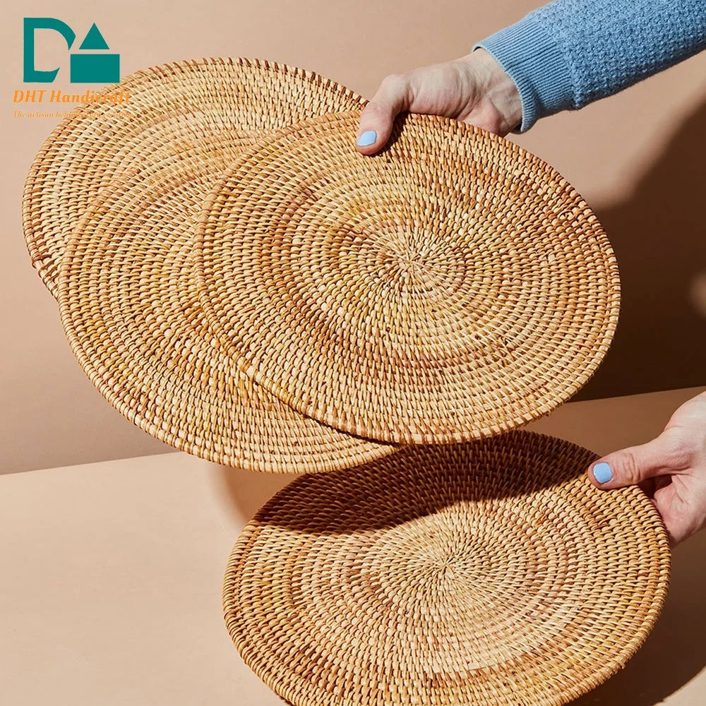 Placemat Rattan Customized Grass Placemats with Rattan Surround  for Decoration Wholesales
