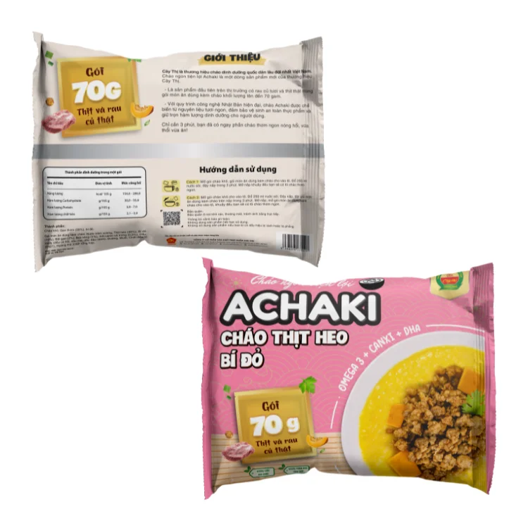 Мгновенная каша Achaki из свинины и тыквы Высокая спецификация натуральный цвет используемый для упаковки младенцев