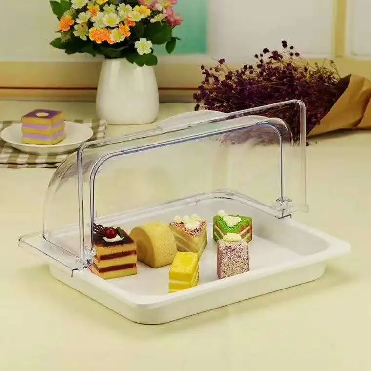 Plastic PC Clear Food Cover for Buffet Restaurant Buffet Roll UP Collapsible Glass Dome Food Cover