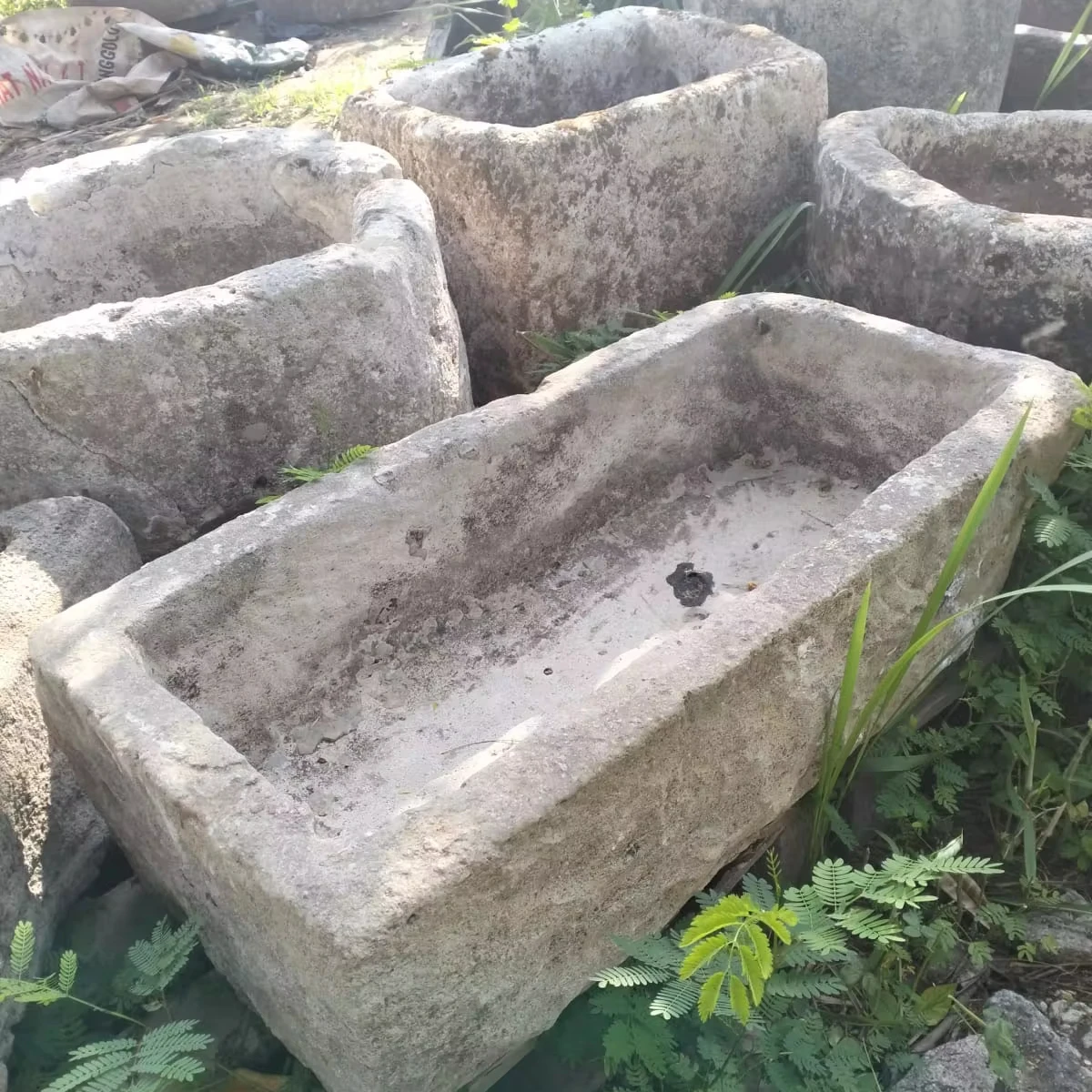 Bali Old Limestone Flower Pot & Planter Unique Handcrafted Product