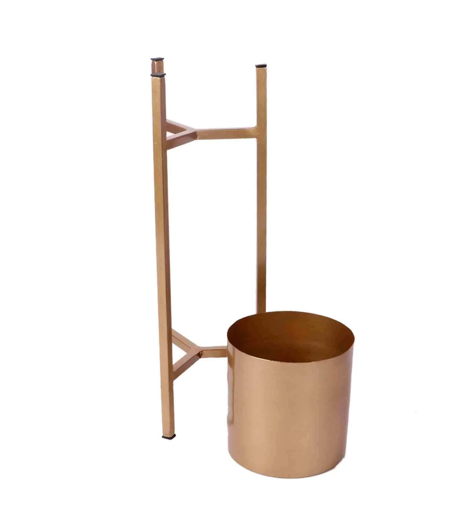 Gold Set Of 3 Planter Set With Iron Stand For The Creative Gardener To Decorate Their Home To Use In Outdoor Indoor Or Balcony