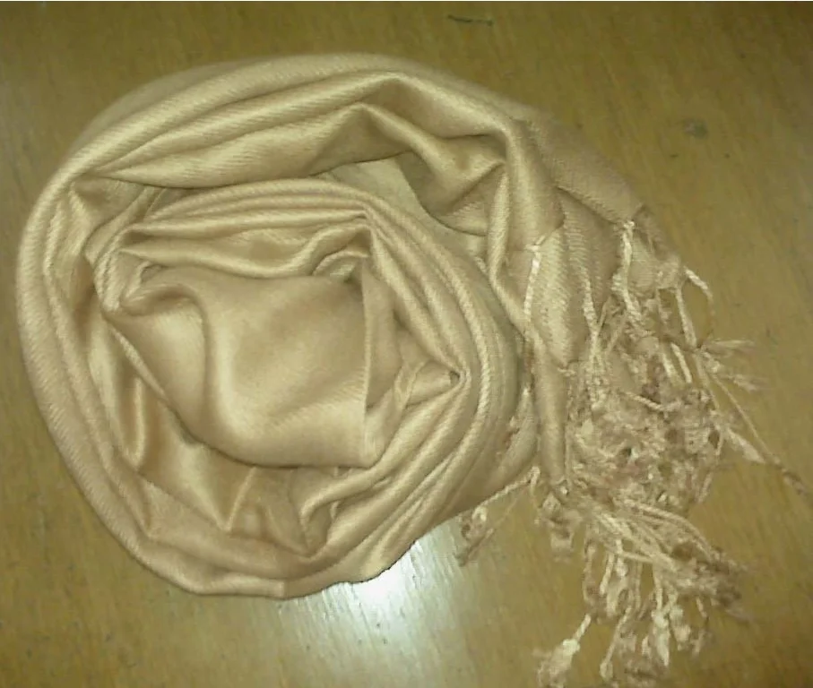 Beige 100% Viscose Pashmina Shawls Rayon Stoles and Scarves for Adults for Autumn Season