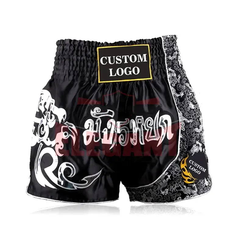 Custom Logo Muay Thai Boxing Shorts Kickboxing Fight Wear Custom Breathable Boxing Muay Thai Shorts By Elegant Sports