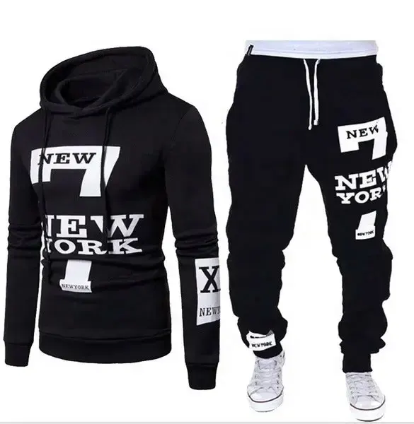 New Design Plus Size Outdoor Sport Men Sportswear Tracksuit 2 Piece Set Hoodie Sets Men 2023 Training Tracksuits