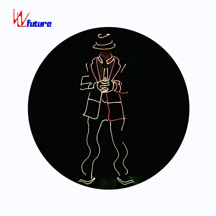 LED tron dance jacket Michael Jackson light suits led dance costume controlled by DMX 512 wireless controller