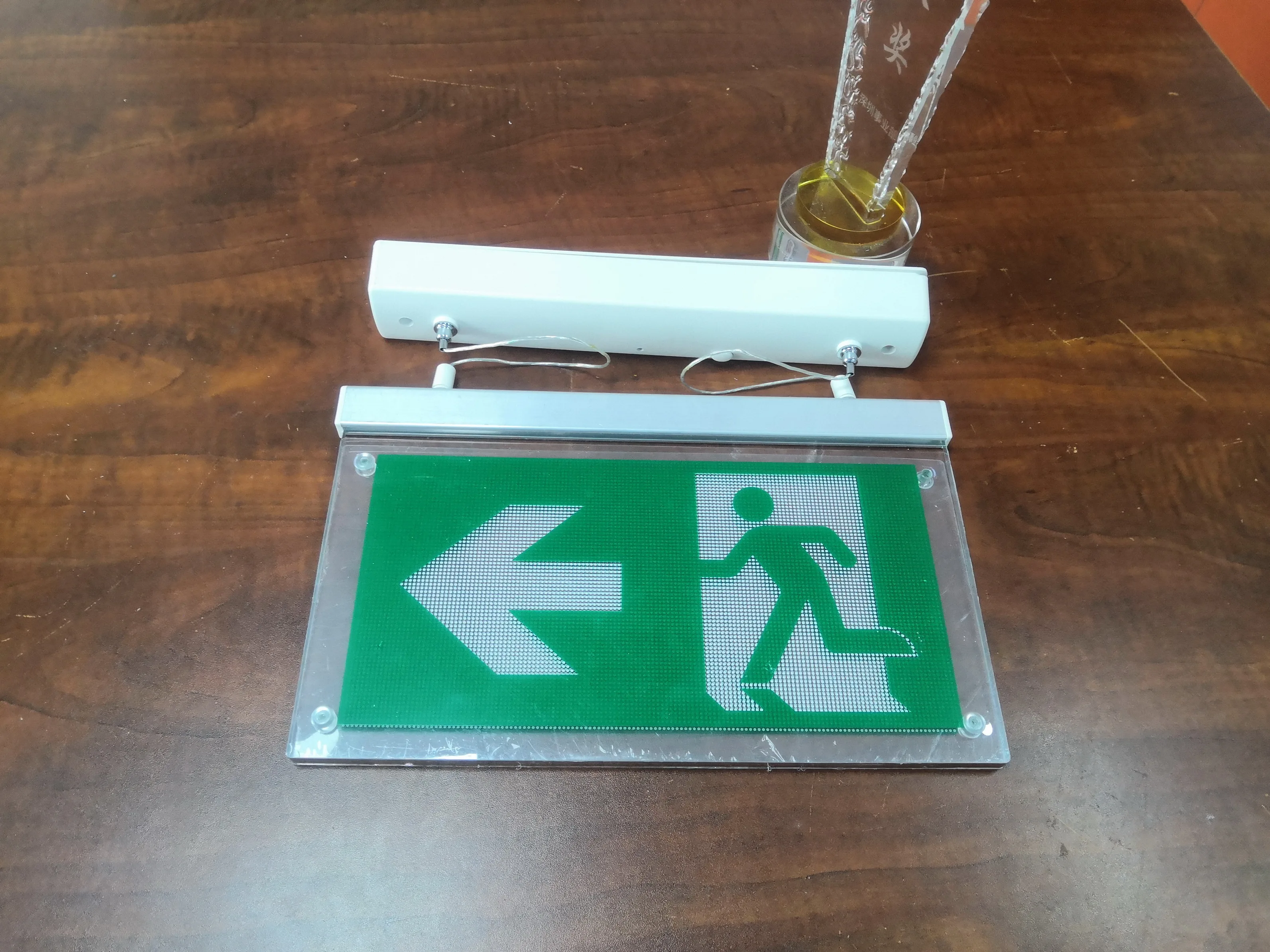 Double Side Escape Indicator Led Emergency Exit Sign Ceiling Or Hanging Installation Emergency Exit Sign With Cheap Price