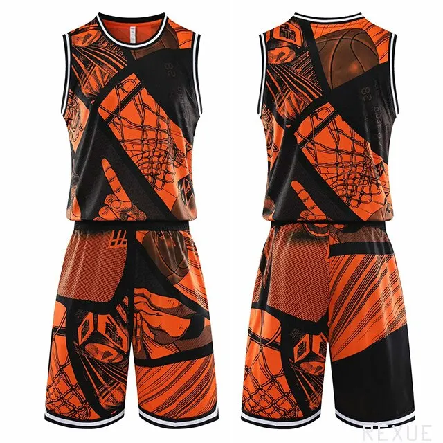 Custom Basketball Uniforms from Pakistan Rice Hole Fabric Screen Printed Sublimation Printed Embroidered Logos Unisex Top Style