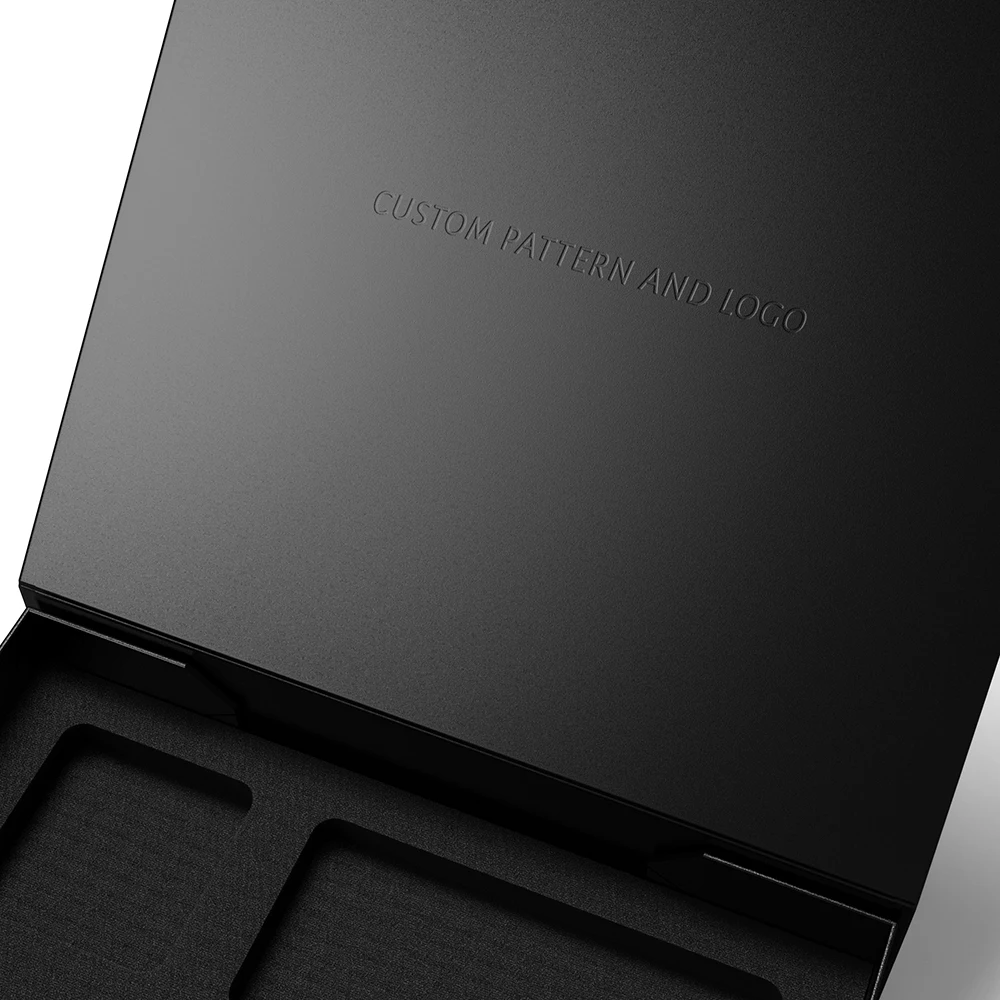 Factory Price Matte Black Cardboard Book Bronzing Shape Style Magnetic Closure Empty Gift Box Packaging OEM with Foam Insert