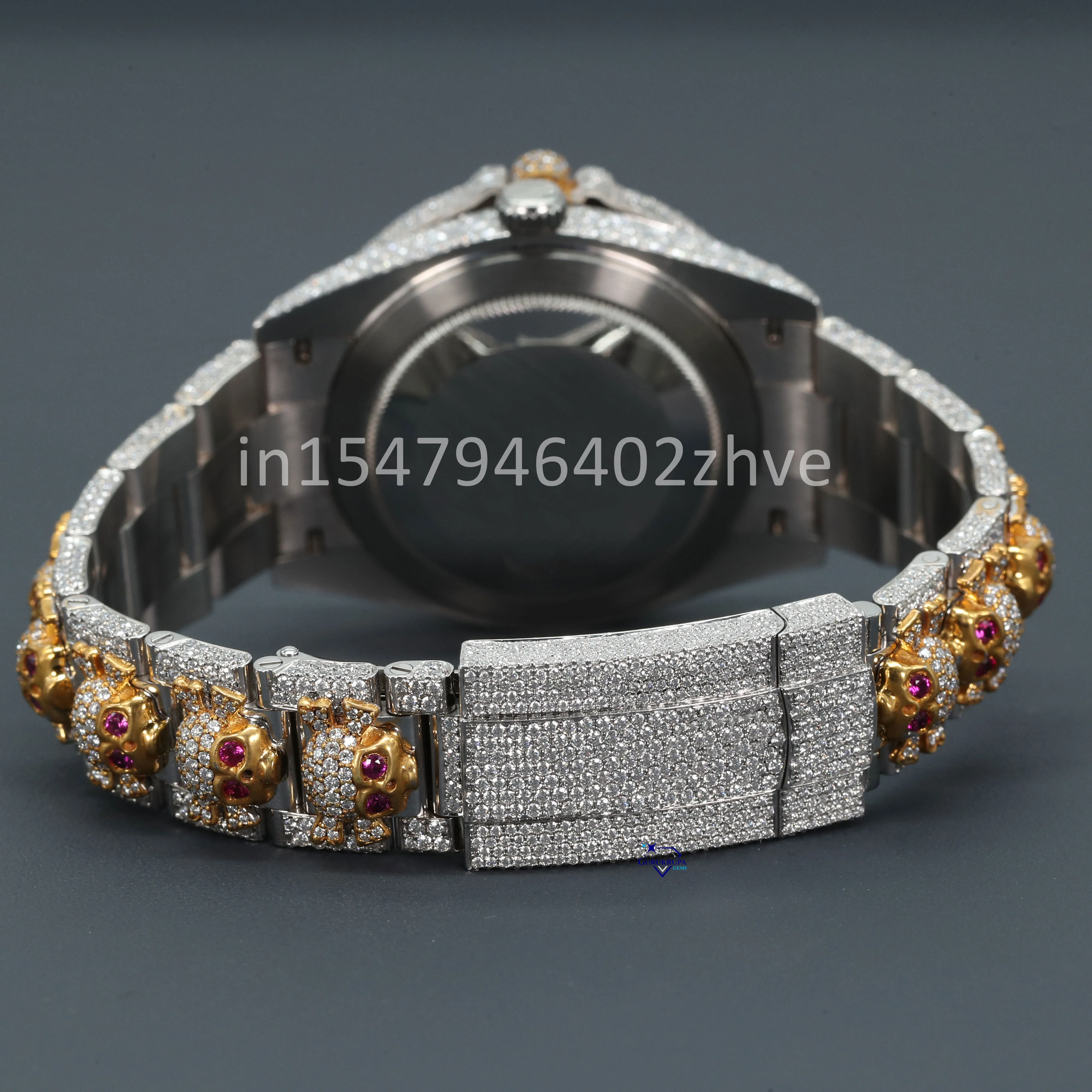 Crafted wrist wear moissanite diamond watch with a stainless steel body accessories and it radiates with VVS clarity diamonds