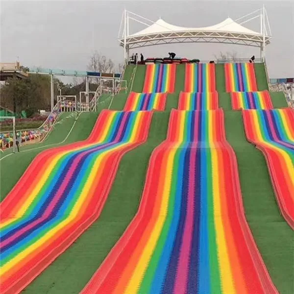 Веселая горка funfair четыре сезона Радуга сухой лыжный склон Большая пластиковая длинная со светодиодными огнями